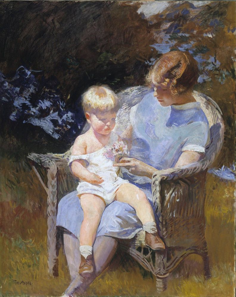 Marjorie and Little Edmund - by Edmund C. Tarbell