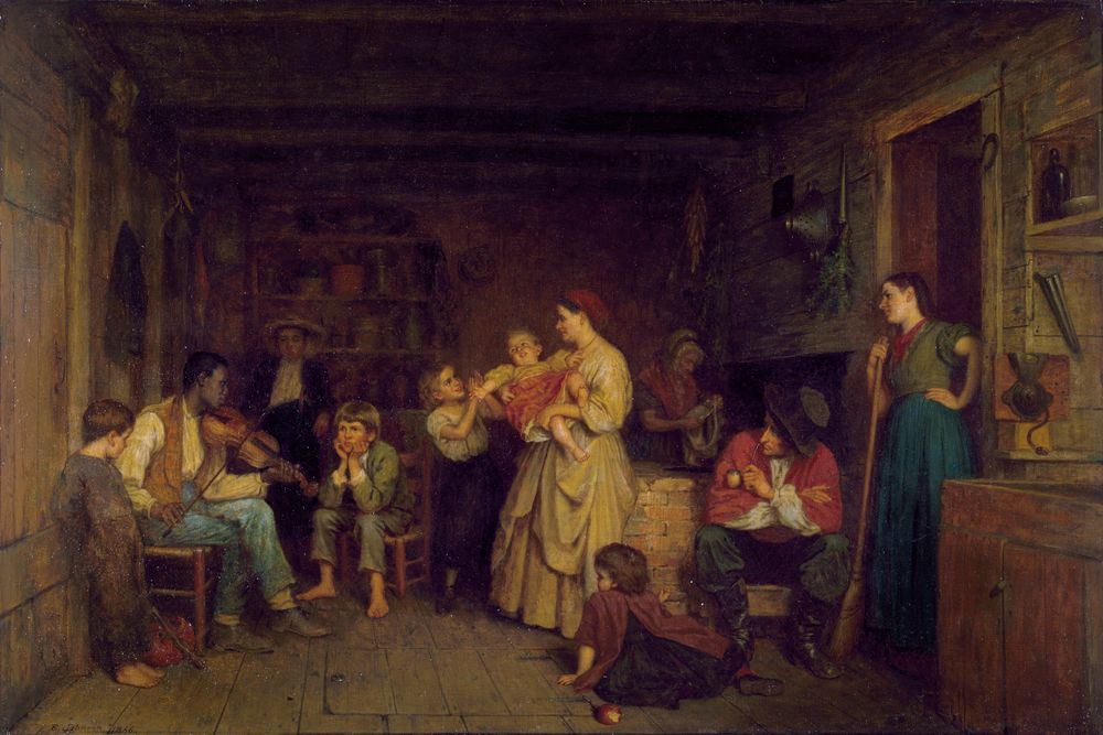 Fiddling His Way - by Eastman Johnson