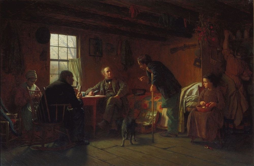 The Pension Claim Agent - by Eastman Johnson