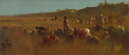 Cranberry Pickers, Nantucket - by Eastman Johnson