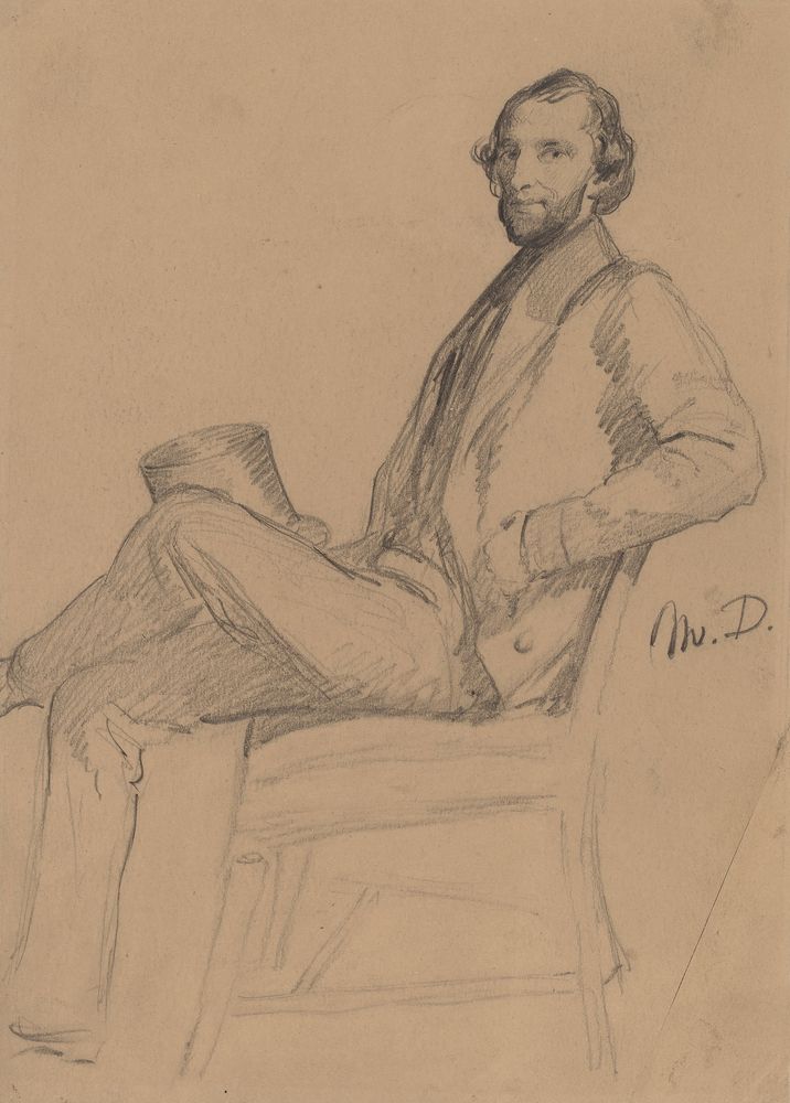 Seated Study of M.D. - by Eastman Johnson