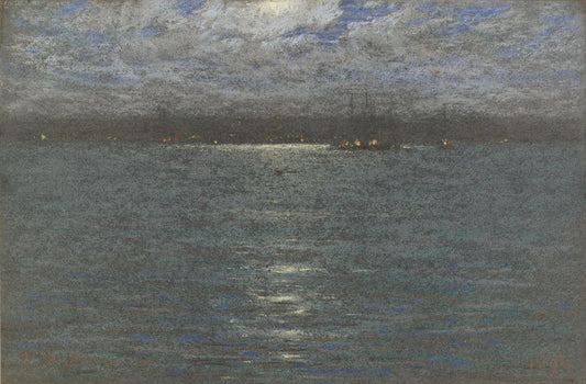 Night: A Harbor - by Dwight William Tryon