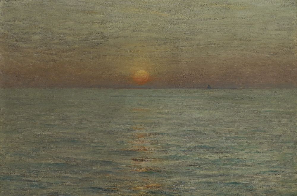 The Sea: Sunset - by Dwight William Tryon