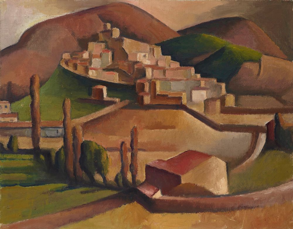 Mirmande (with surrounding hills) - by Dorrit Black