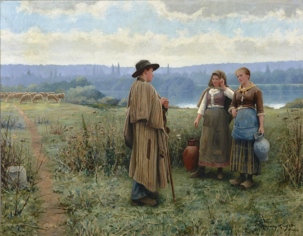 An Idle Moment - by Daniel Ridgway Knight