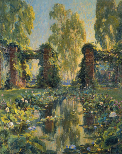 Lotus Pool, El Encanto, Santa Barbara - by Colin Campbell Cooper