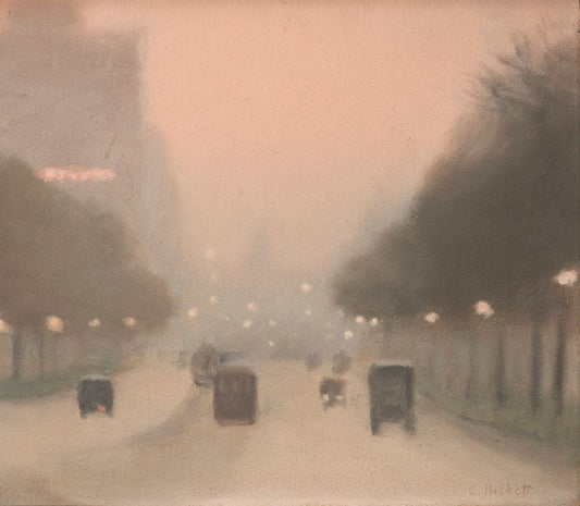 Evening, St Kilda Road - by Clarice Beckett