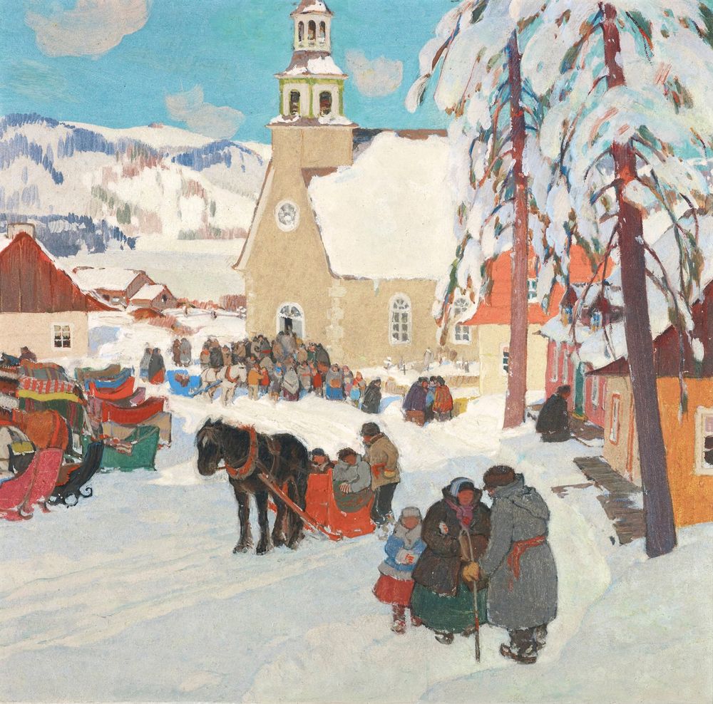 Leaving Church - by Clarence Gagnon