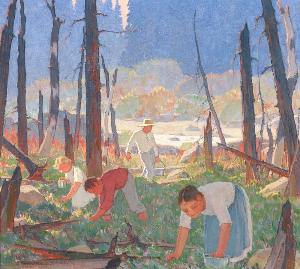 Picking Blueberries - by Clarence Gagnon