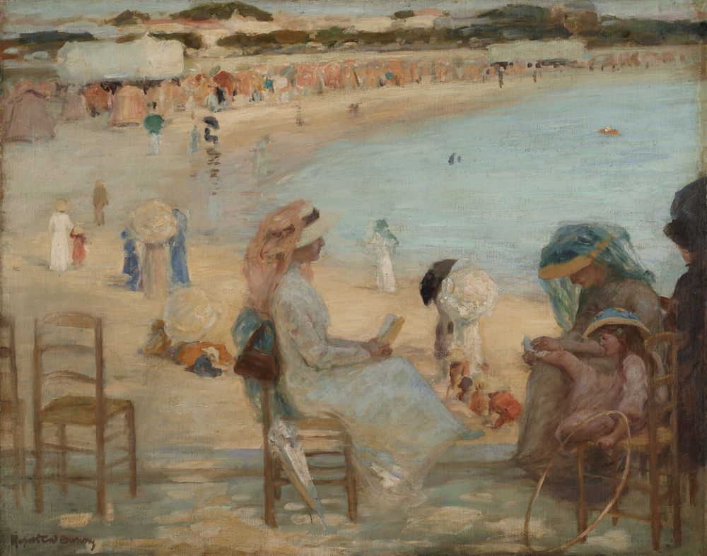 On the beach (Royan) - by Rupert Bunny