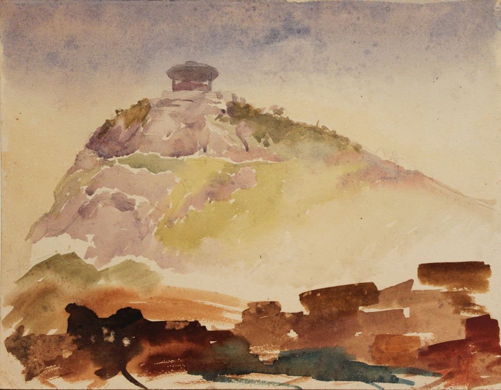 Study for landscape with Corcovado - by Rodolfo Amoedo