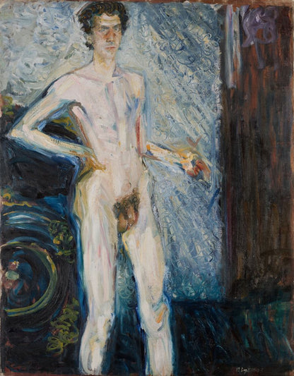 Nude Self-Portrait with Palette - by Richard Gerstl