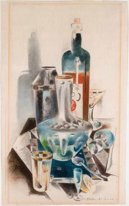 Decanter and Bottles - by Preston Dickinson