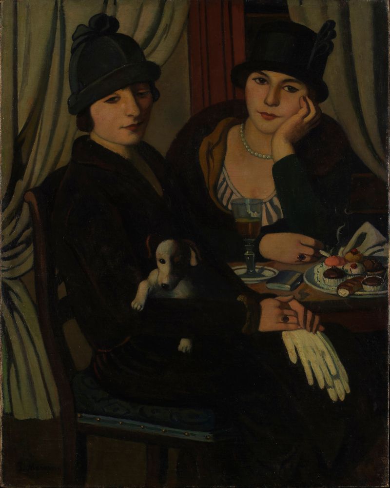 Donne al caffè (Women at the Café) - by Piero Marussig