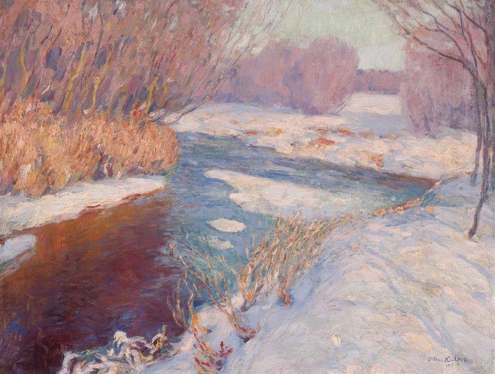 Rivulet in Winter - by Petras Kalpokas