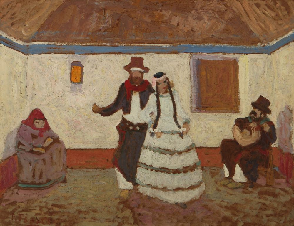 Baile en el rancho - by Pedro Figari