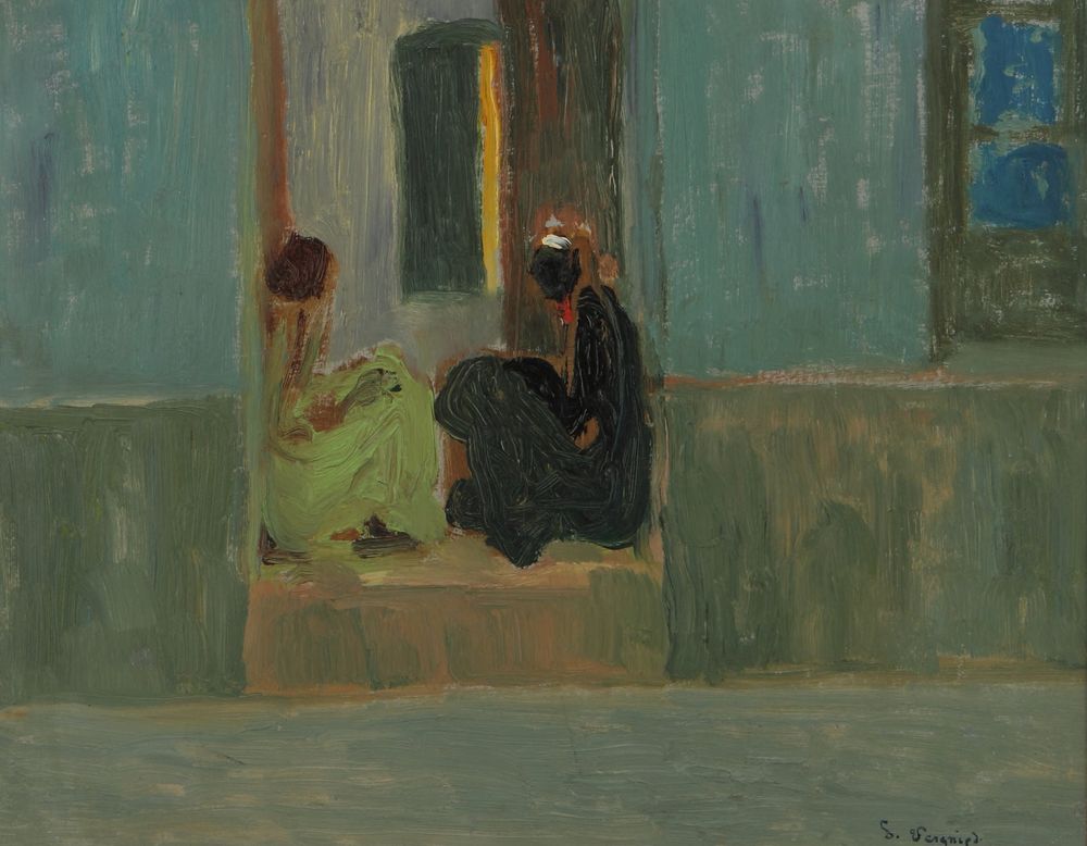 Negras en la puerta o Negras en zaguán - by Pedro Figari