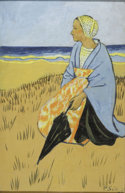 Breton Woman Sitting at the Seashore - by Paul Sérusier