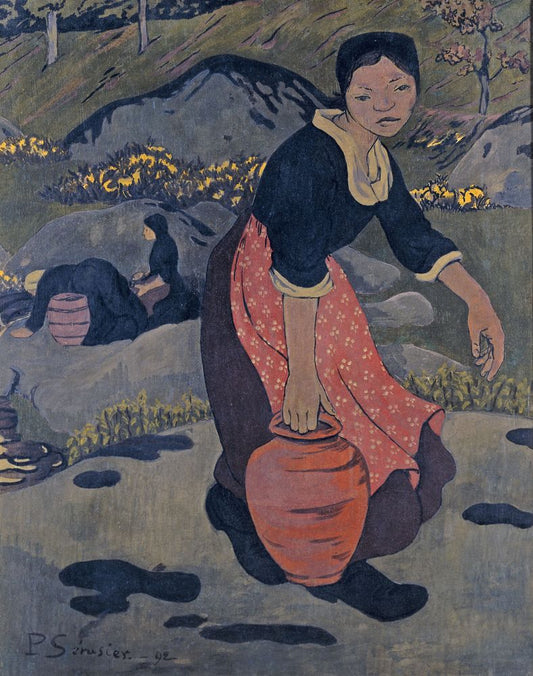 Jeune Bretonne à la cruche - by Paul Sérusier