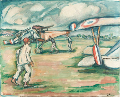 Annamites at an airfield base - by Othon Friesz