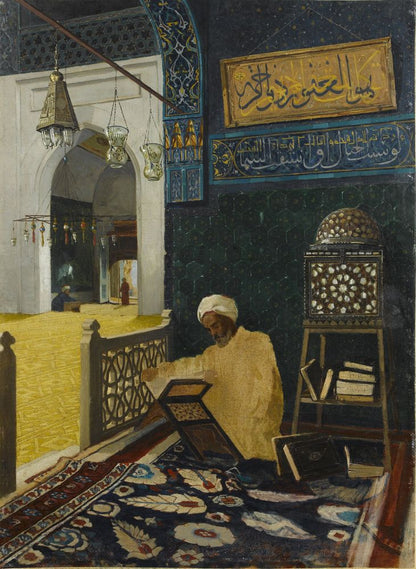 Hodja Reading The Koran - by Osman Hamdi Bey