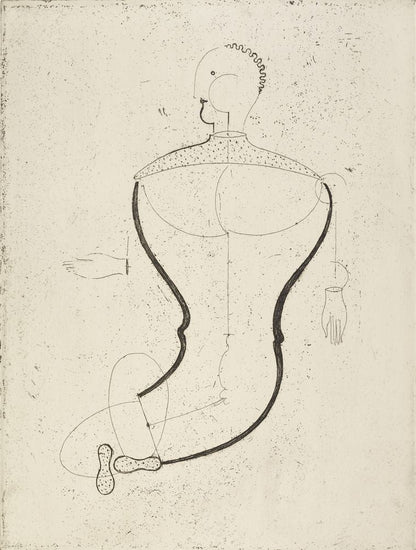 Abstract Figure, Facing Left: Figure S, from the Masters' Portfolio of the Staatliches Bauhaus, 1923, - by Oskar Schlemmer