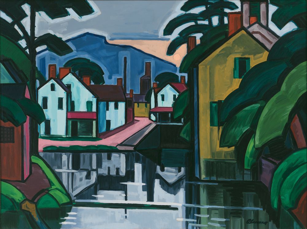 Old Canal Port - by Oscar Florianus Bluemner