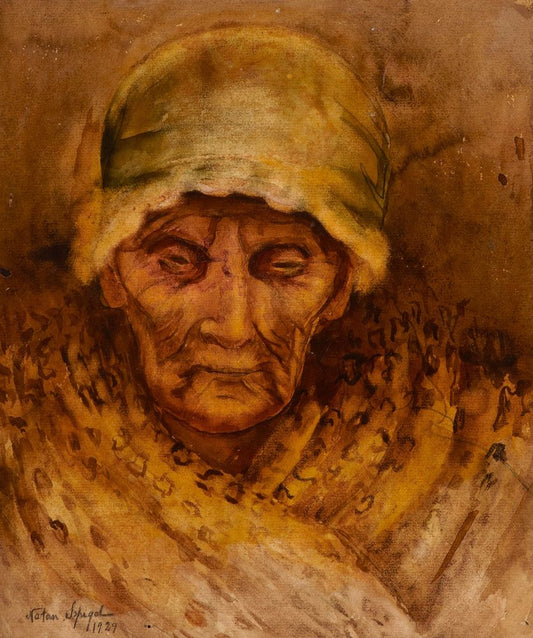 Head of an Old Woman - by Natan Spigel