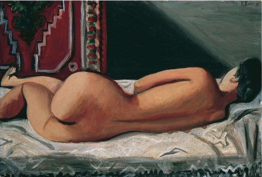 Reclining Nude - by Narashige Koide