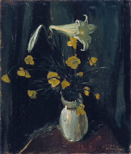 Still Life with Flowers of White Lily - by Migishi Kōtarō