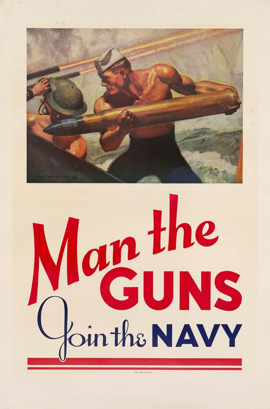 Man the guns Join the Navy - by McClelland Barclay