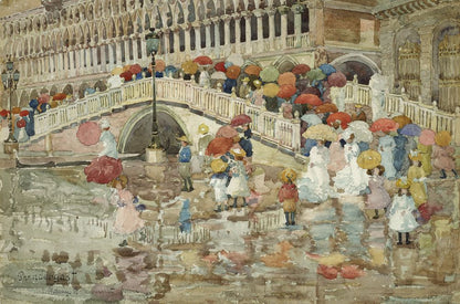 Umbrellas in the Rain - by Maurice Prendergast