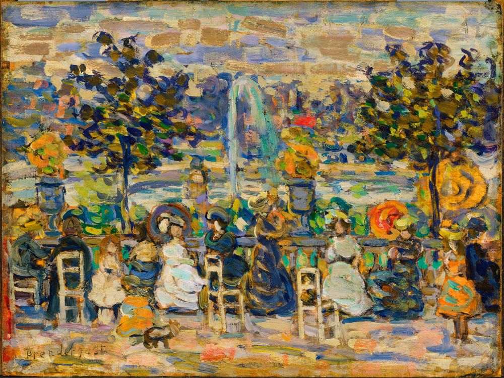 In Luxembourg Gardens - by Maurice Prendergast