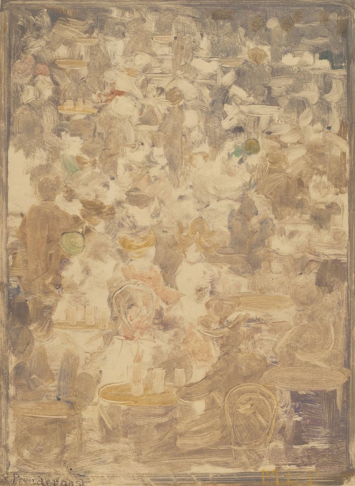 Outdoor Cafe Scene - by Maurice Prendergast