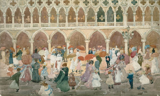 Sunlight on the Piazzetta - by Maurice Prendergast