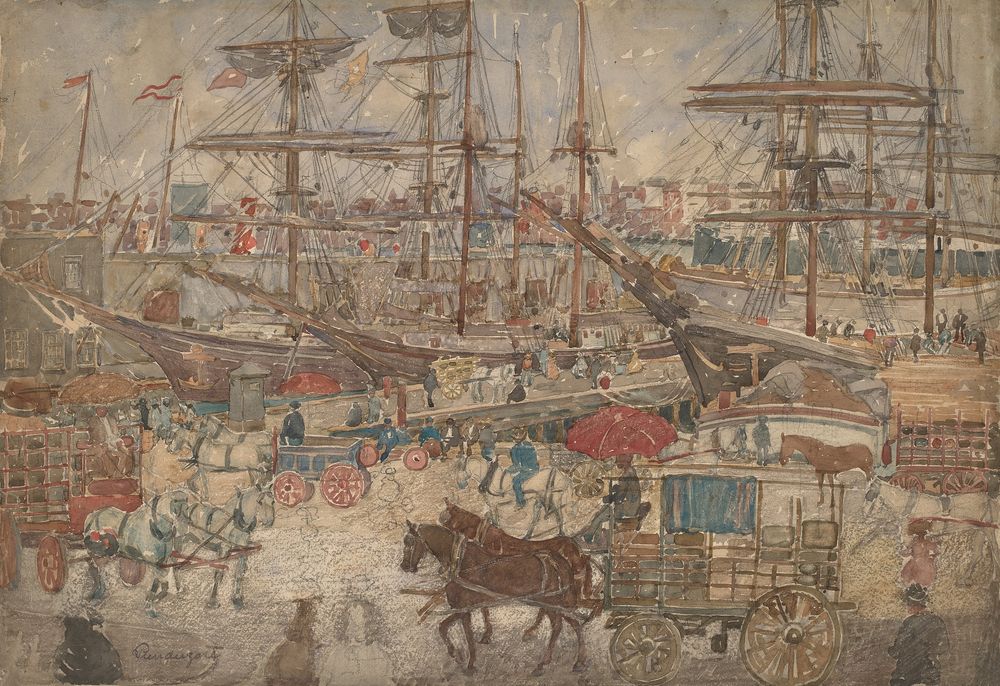 Docks, East Boston - by Maurice Prendergast