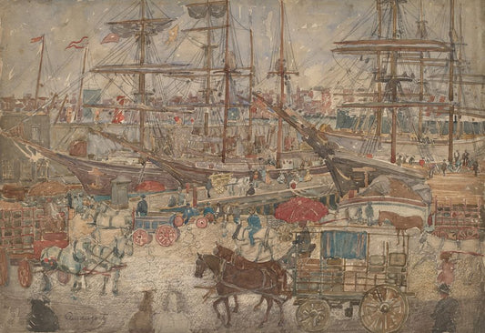 Docks, East Boston - by Maurice Prendergast