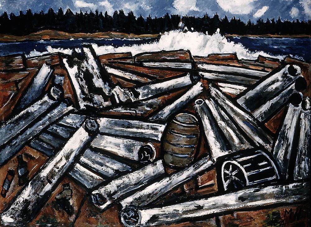 Log Jam, penobscot Bay - by Marsden Hartley