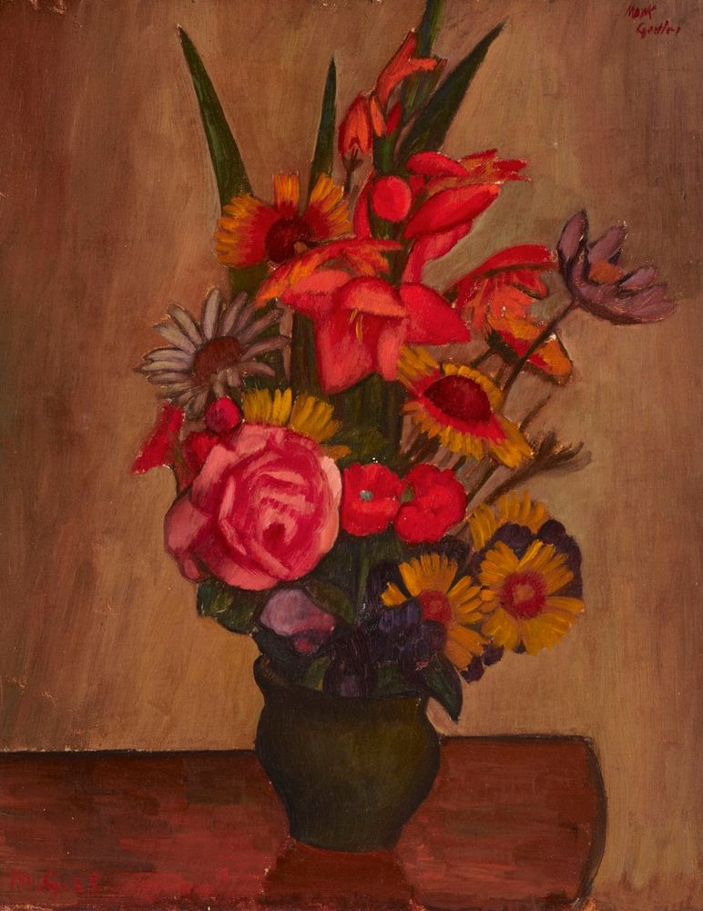 Still Life, Vase with Flowers - by Mark Gertler