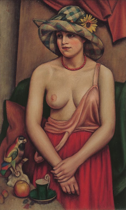 The straw hat - by Mark Gertler