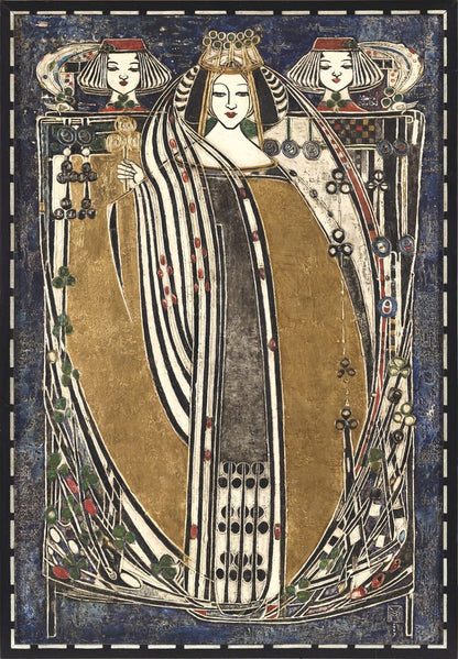 Queen (for Hous'hill, Catherine Cranston's residence, Glasgow, Scotland) - by Margaret Macdonald Mackintosh