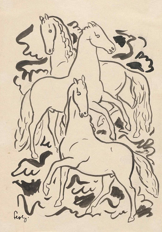 Drie paarden - by Leo Gestel