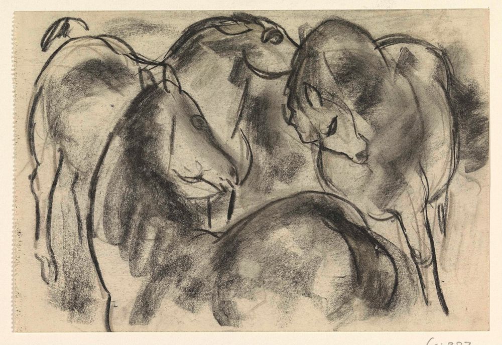 Drie paarden - by Leo Gestel