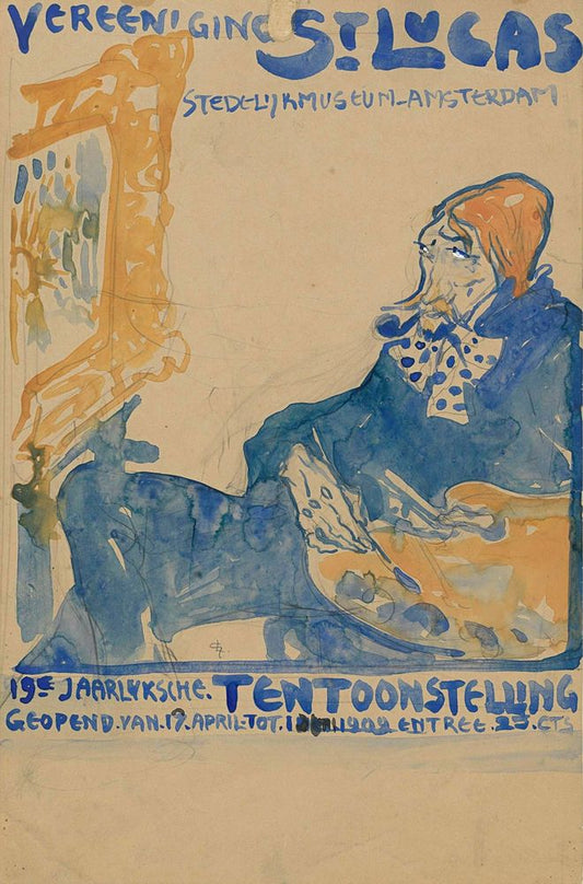 Ontwerp voor het affiche van de 19e jaarlijkse Tentoonstelling van Vereening St. Lukas in het Stedelijk Museum te Amsterdam - by Leo Gestel