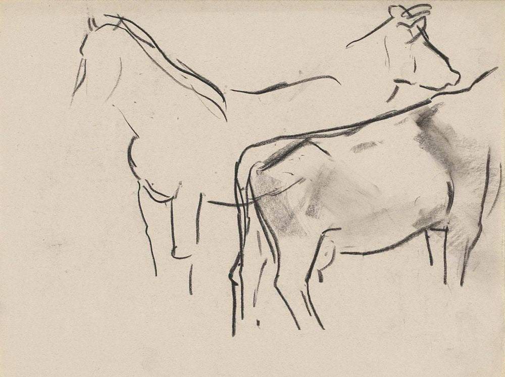 Twee koeien en een paard - by Leo Gestel