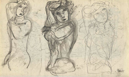 Drie naakte vrouwen - by Leo Gestel