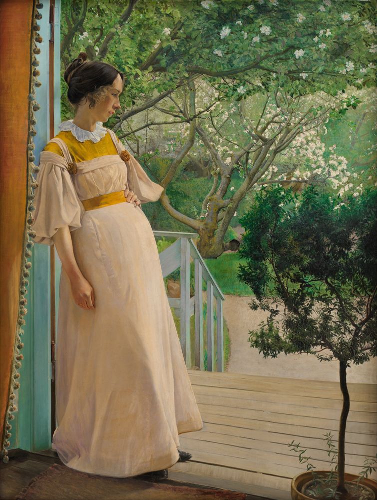 At the French Windows. The Artist's Wife - by L. A. Ring