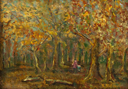 Autumn landscape - by Kazimierz Stabrowski