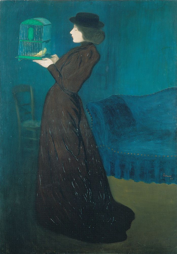 Woman with a Birdcage - by József Rippl-Rónai