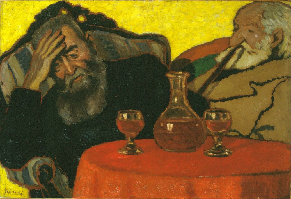 My Father and Piacsek, with Red Wine - by József Rippl-Rónai